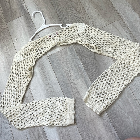 Edikted Crochet Shrug cropped bolero womens Cream (xsmall small) festival party - Picture 3 of 5